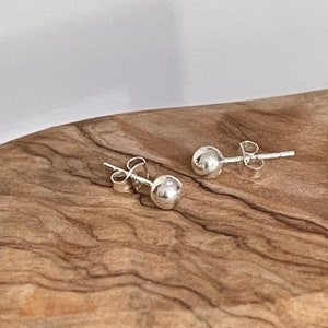 Sterling Silver Ball Earrings, Stud Earrings, Butterfly Backs, Minimalist earrings, Size 1.5 mm- 6mm, Tiny Small and Large Earrings simple image6