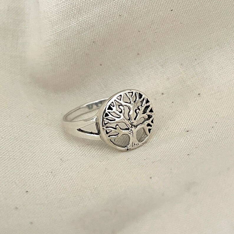 Men's Classic Sterling Silver Tree of Life Ring Timeless Design for Sophisticated Style. Crafted from 925 Silver and Available in sizes6-9 image2