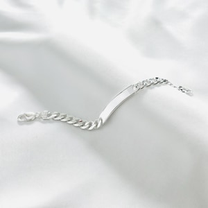 Personalized 925 Silver Men's ID Bracelet - Engravable Custom Jewelry Image 1