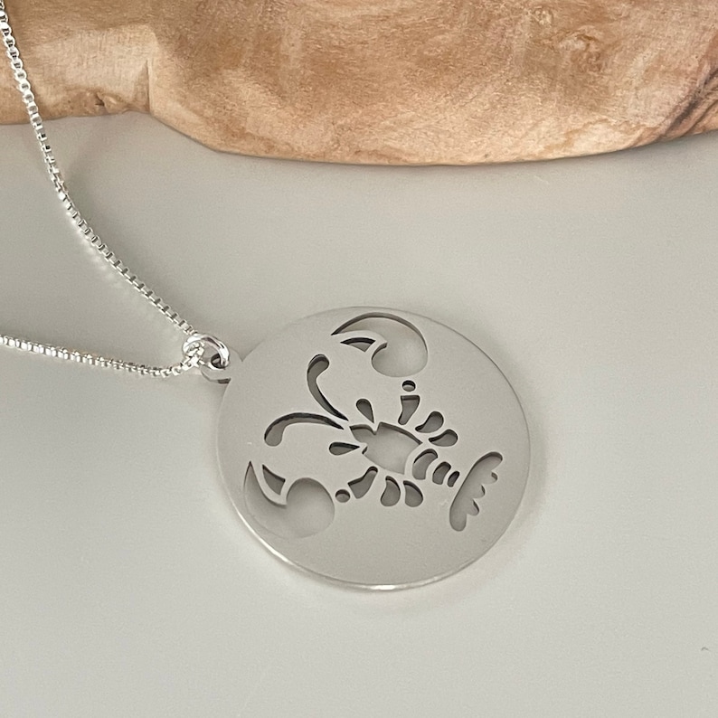 Sterling Silver Zodiac Sign Necklace, Personalized Astrology Jewelry Image 1