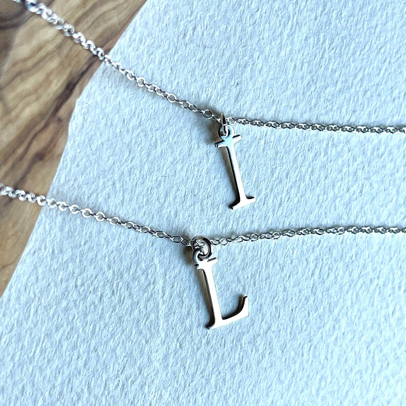 Sterling Silver Initial Anklet, Customized Letter B Image 3