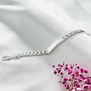 Personalized 925 Silver Men's ID Bracelet - Engravable Custom Jewelry Image 4