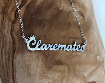 Silver Necklace,Personalized Name Pendant With Silver Chain, Gift, Free Shipping