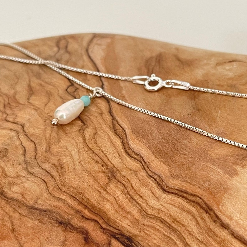 Freshwater Pearl With Sterling Silver Chain, Durable, Gift, Free Shipping image 5