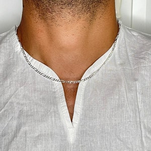 Sterling Silver 3mm Diamond-Cut Figaro Chain Necklace Image 5