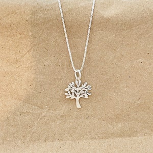 Sterling Silver Tree Of Life Charm With Sterling Silver Box Chain Image 8