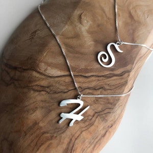 Dainty Sterling Silver Initial Necklace, Personalized Letter Jewelry Image 9