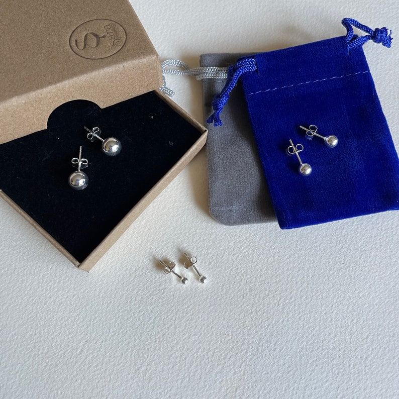 Minimalist 925 Silver Ball Studs - Subtle Elegance Image 8