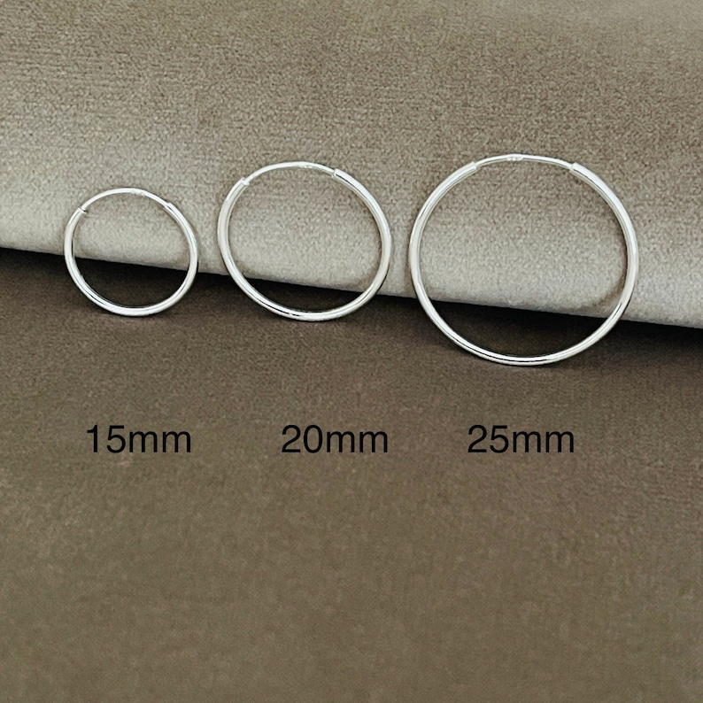 20mm Sterling Silver Endless Hoop Earrings - Hypoallergenic, Tarnish Resistant, Mothers Day Gift Image10