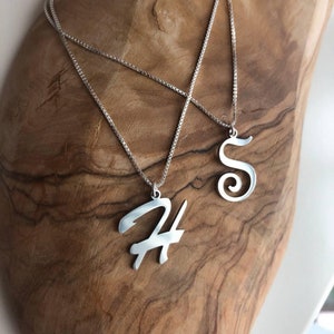 Dainty Sterling Silver Initial Necklace, Personalized Letter Necklace, 925 Sterling Silver Necklace Image 2