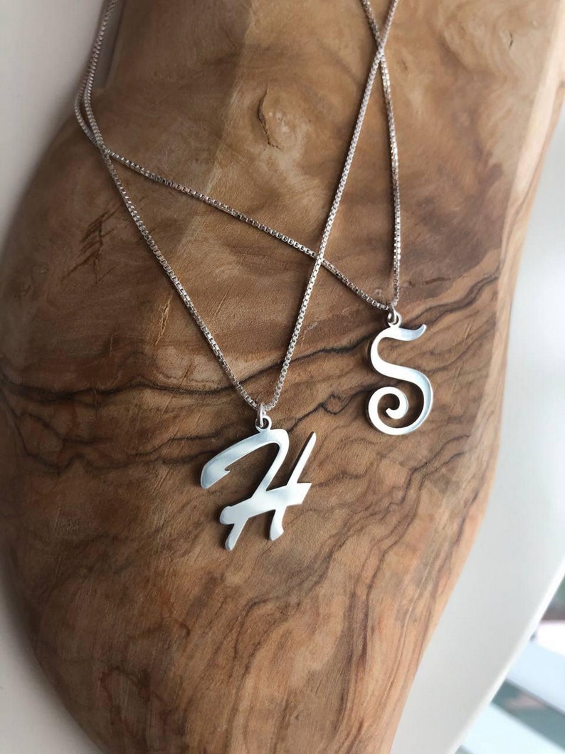 Dainty Sterling Silver Initial Necklace, Personalized Letter Necklace, 925 Sterling Silver Necklace Image 2