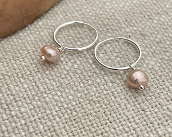 Silver pearl drop earring, dangle & drop earring, silver earring