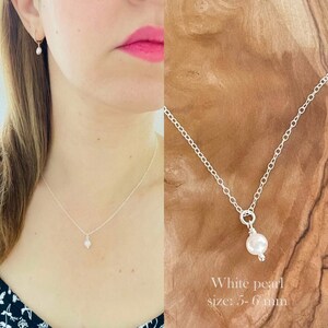 Elegant Silver Necklace with Pearl Pendant - Dainty Jewelry Gift Image 4