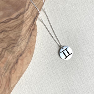 Sterling Silver Zodiac Necklace, Minimalist Horoscope Jewelry Image 3