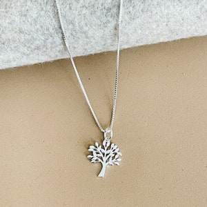 Smooth Flat Tree Of Life Charm With Oval Loop Sterling Silver, Tree of Life Pendant, 925 Tree Of Life Charm With Chain, Real Silver Necklace Image 1