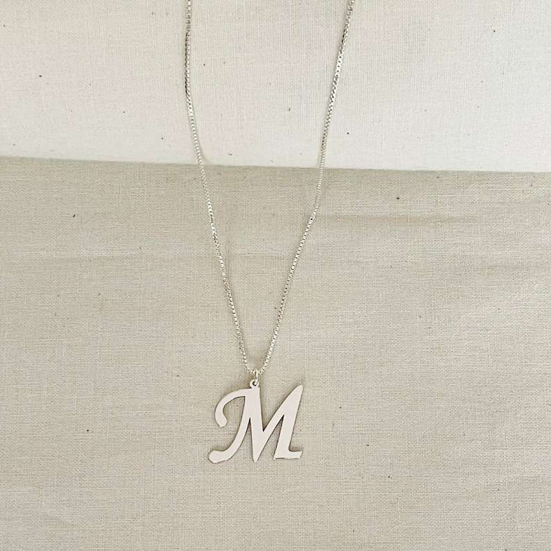 Dainty Sterling Silver Initial Necklace, Personalized Letter Jewelry Image 10