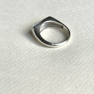 Handmade Sterling Silver Rectangle Signet Ring, Personalized Engraving Image 10