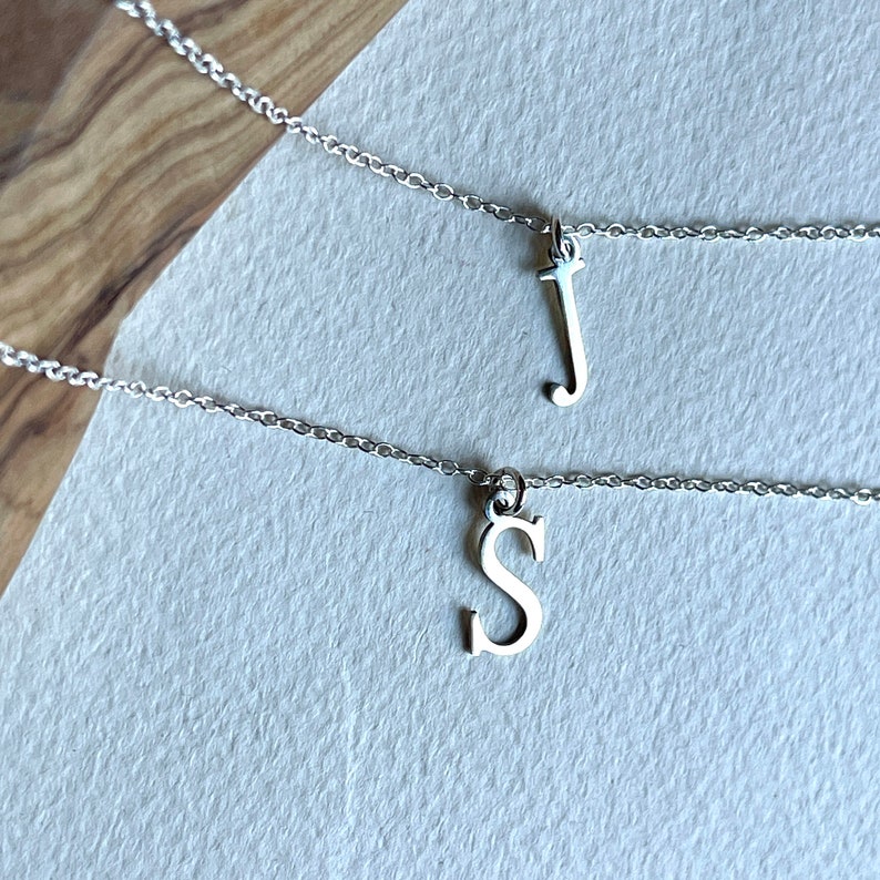Sterling Silver Initial Anklet, Customized Letter B Image 2