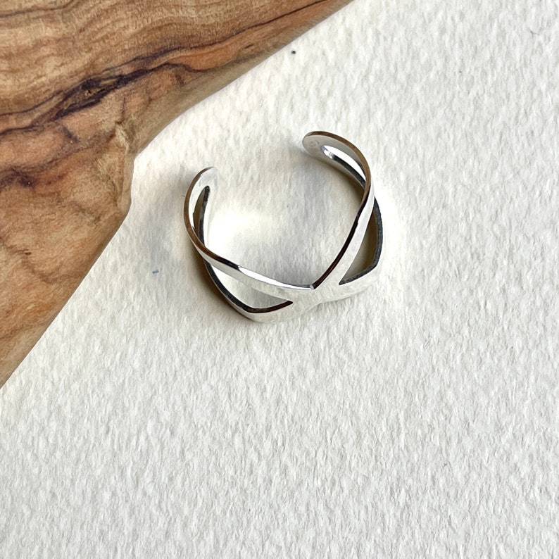 Sterling Silver Infinity Ring, Open Midi Ring, Promise Ring Image 6