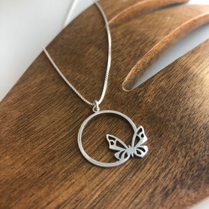 Silver Butterfly Necklace, Butterfly Necklace, Best Gift For Her, Layered Necklace Bridesmaid Gift, Butterfly image5