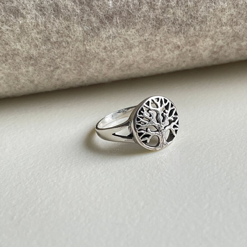 Men's Classic Sterling Silver Tree of Life Ring Timeless Design for Sophisticated Style. Crafted from 925 Silver and Available in sizes6-9 image4