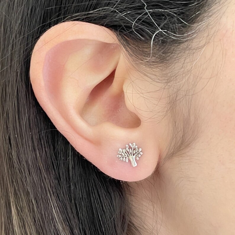 925 Silver Tree of Life Stud Earrings | Symbol of Growth and Strength Image 2