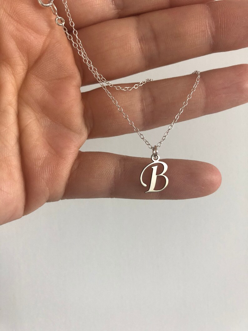 Sterling Silver Initial Anklet, Customized Letter B Image 9