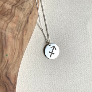 Sterling Silver Zodiac Necklace, Minimalist Horoscope Jewelry Image 2