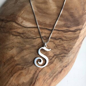 Dainty Sterling Silver Initial Necklace, Personalized Letter Jewelry Image 5