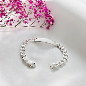 Personalized 925 Silver Men's ID Bracelet - Engravable Custom Jewelry Image 3