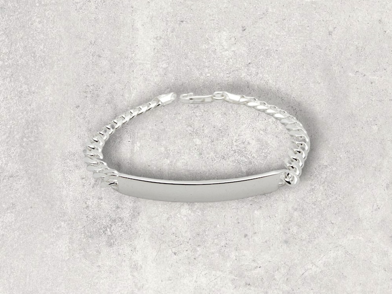 Engravable Sterling Silver ID Bracelet - Meaningful Personalized Gift Image 4