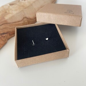 Sterling silver studs earrings | Heart silver earring | easy to wear Image 3