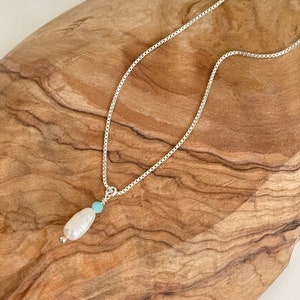 Freshwater Pearl With Sterling Silver Chain, Durable, Gift, Free Shipping image 1