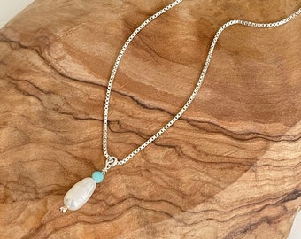 Freshwater Pearl With Sterling Silver Chain, Durable, Gift, Free Shipping