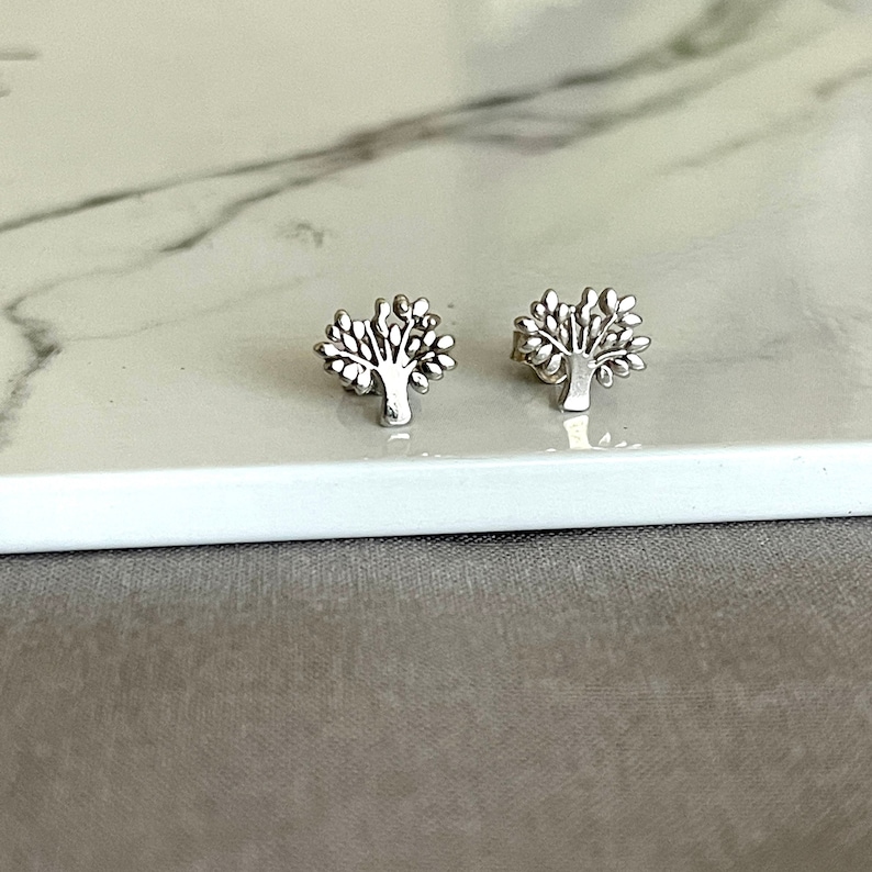 925 Silver Tree of Life Stud Earrings | Symbol of Growth and Strength Image 1