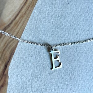 Sterling Silver Initial Anklet, Customized Letter B Image 8