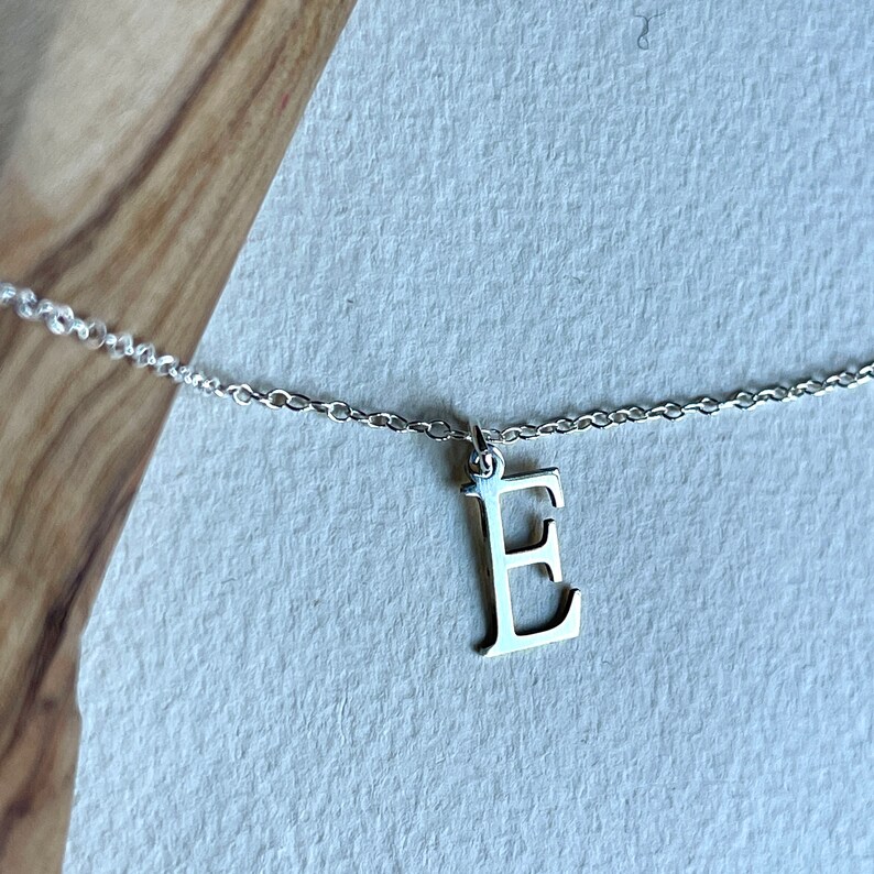 Sterling Silver Initial Anklet, Customized Letter B Image 8