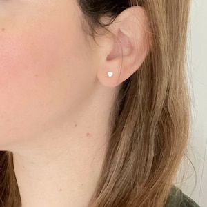 Sterling silver studs earrings | Heart silver earring | easy to wear Image 1