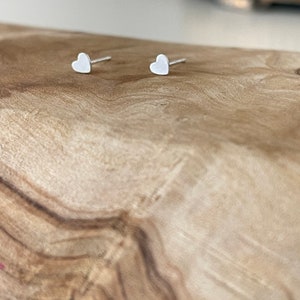 Sterling silver studs earrings | Heart silver earring | easy to wear Image 2