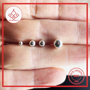 Minimalist 925 Silver Ball Studs - Subtle Elegance Image 5