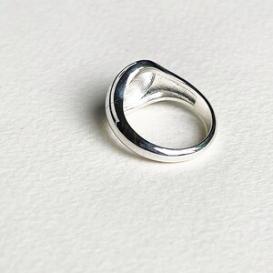 Engraved Sterling Silver Signet Ring, Classic Unisex Design Image 9