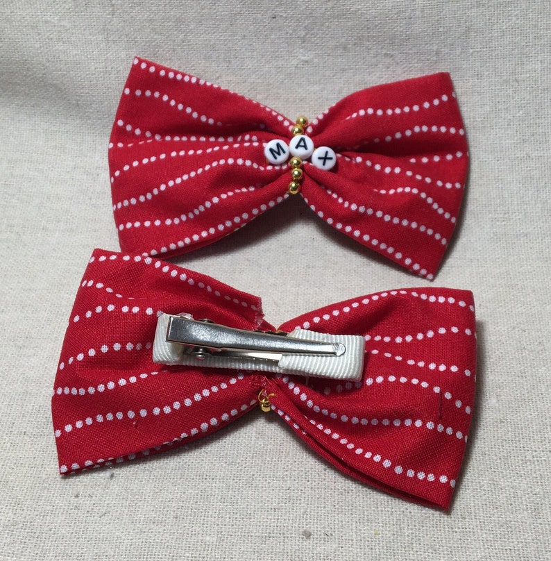 Custom Name Dog Hair Bow Personalized Dog Clip Dog Hair Etsy