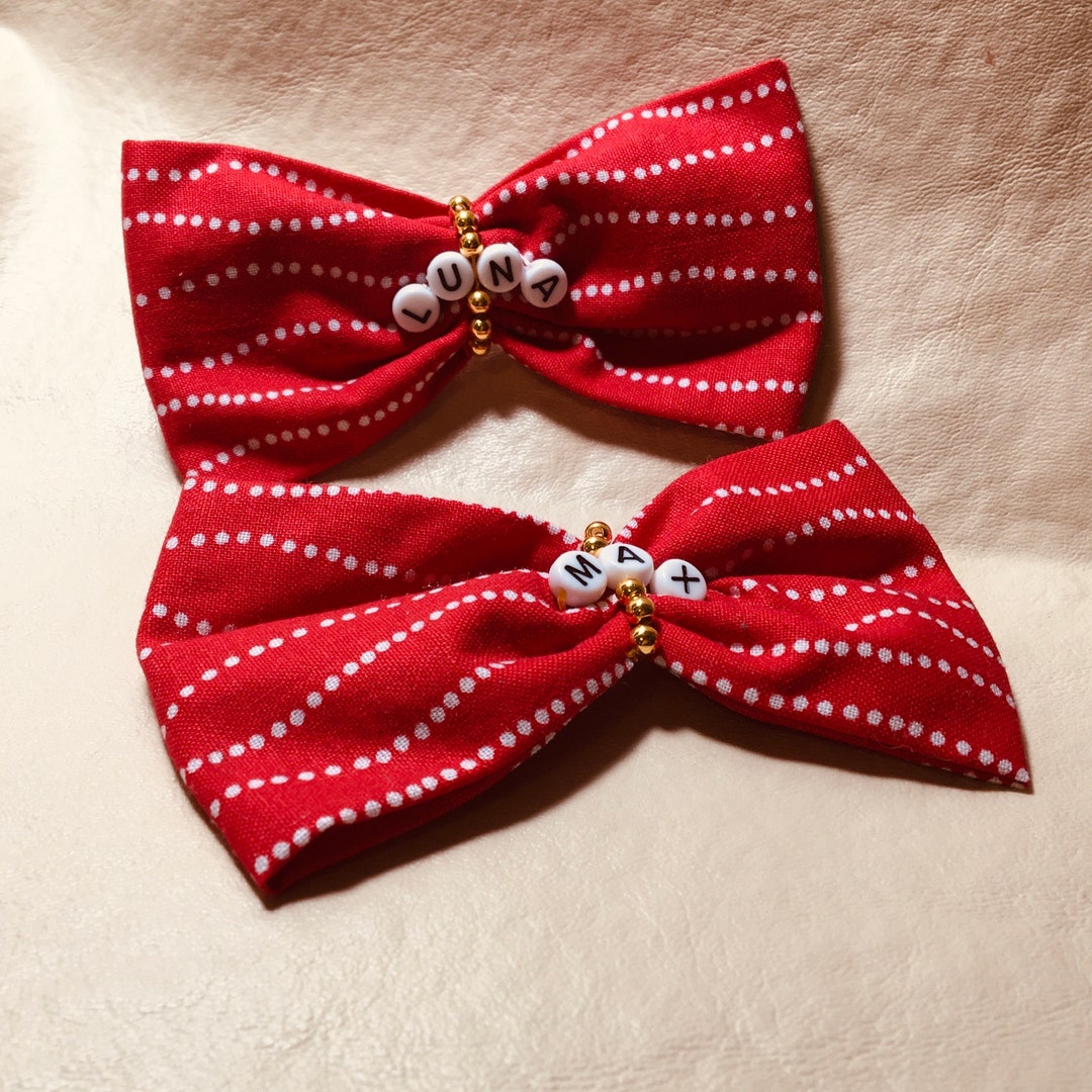 Custom Name Dog Hair Bow Personalized Dog Clip Dog Hair Etsy