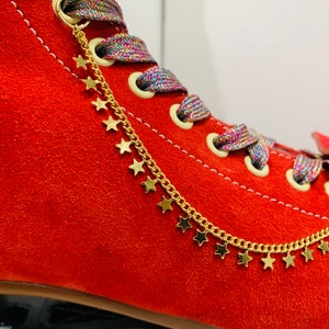 Roller Skate Accessories, Stars Mini Chain, Gold Stars, Celestial Lover, Shooting Star, Moon Boot, Skate Chain