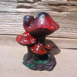 Magic Mushroom Polyresin Backflow Cone Incense Burner - Plus a FREE Bag of Cone Incense