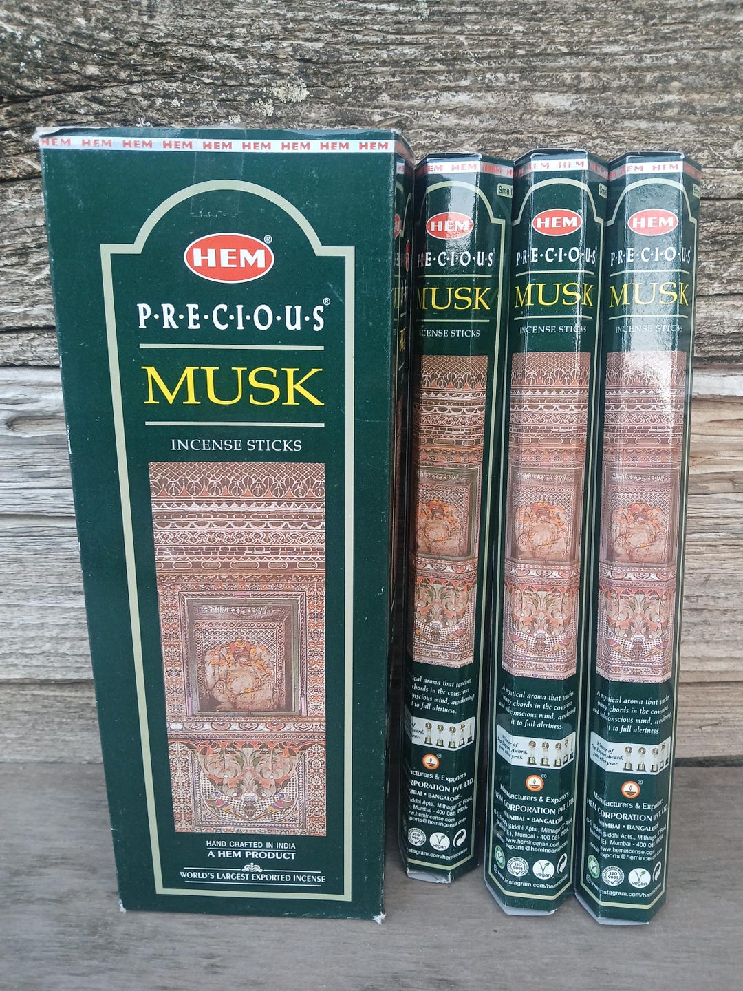 PRECIOUS MUSK 3 Boxes of Stick Incense by HEM 20 Sticks per Box! 60 ...