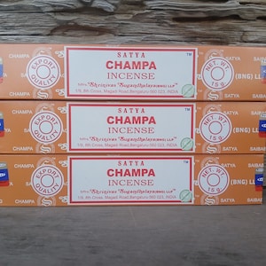 CHAMPA 3 Boxes of Stick Incense by Satya