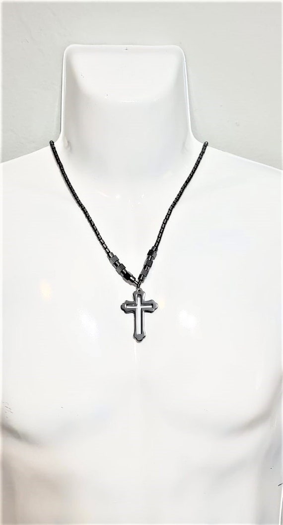 Hematite cross pendant hot sale