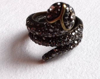 Anel de cobra, bijuterias anel de cobra, joias de cobra, cobra brilhante, joias de animais, anel de répteis