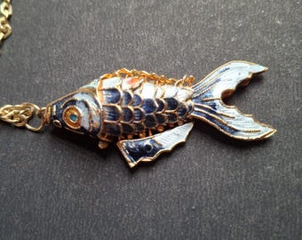 関節のある魚、ヴィンテージネックレス、ヴィンテージジュエリー、魚の